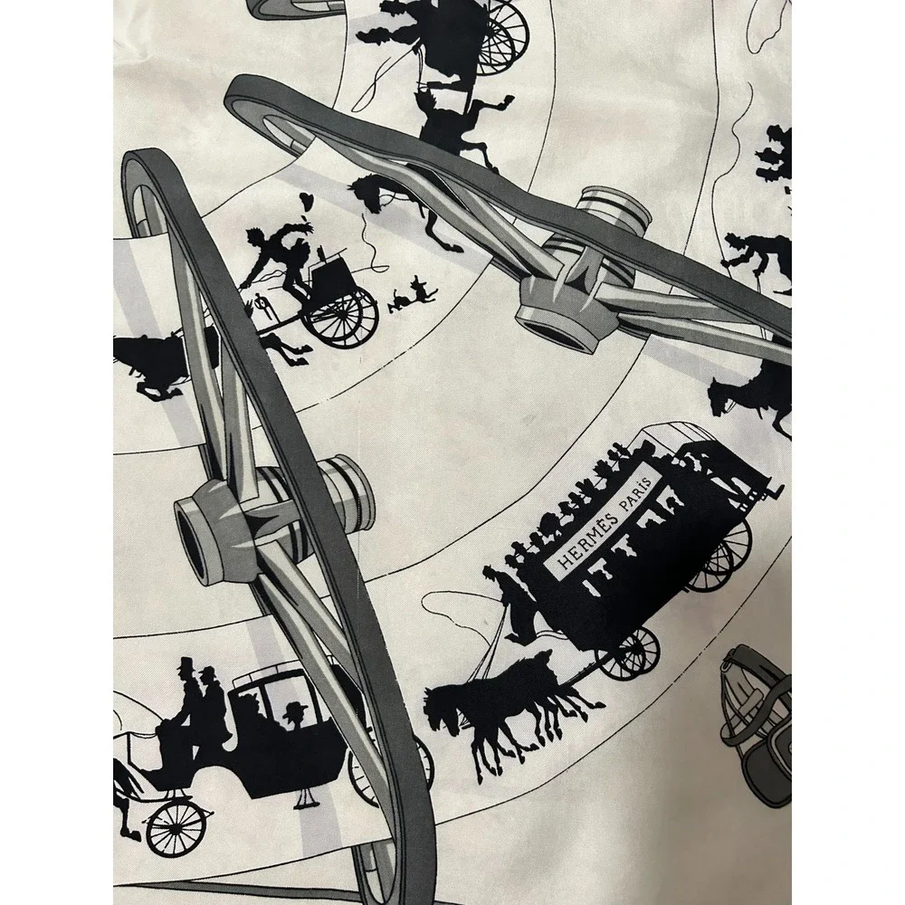 1950s Hermes Paris Qui Roule Hugo Grygkar Silk Shawl Scarf Carre 90 Flaws Read